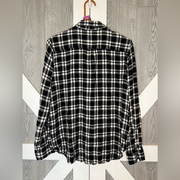 047. Vintage Mossimo Boyfriend Fit Plaid Super Soft Flannel M - Picture 2 of 4